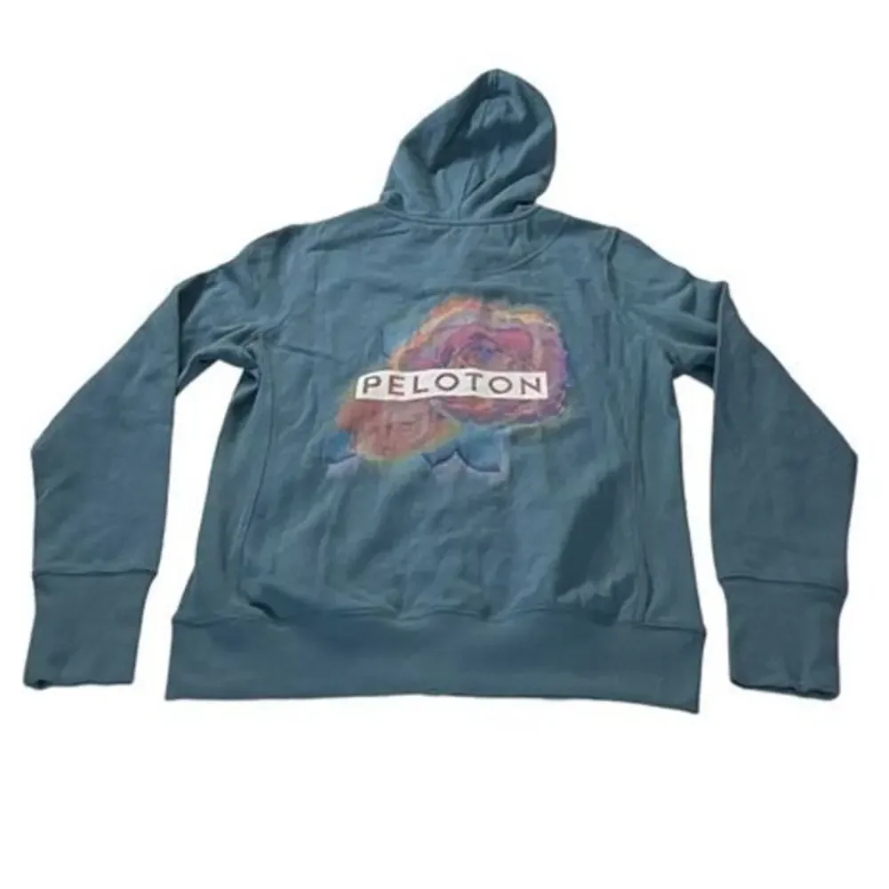 Peloton Activewear Digi Bloom Lightweight Full Zip Up‎ Hoodie Sweatshirt Medium